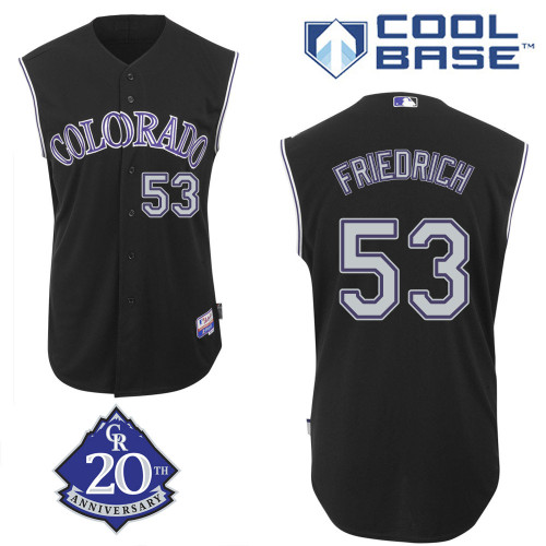 Christian Friedrich #53 MLB Jersey-Colorado Rockies Men's Authentic Alternate 2 Black Baseball Jersey